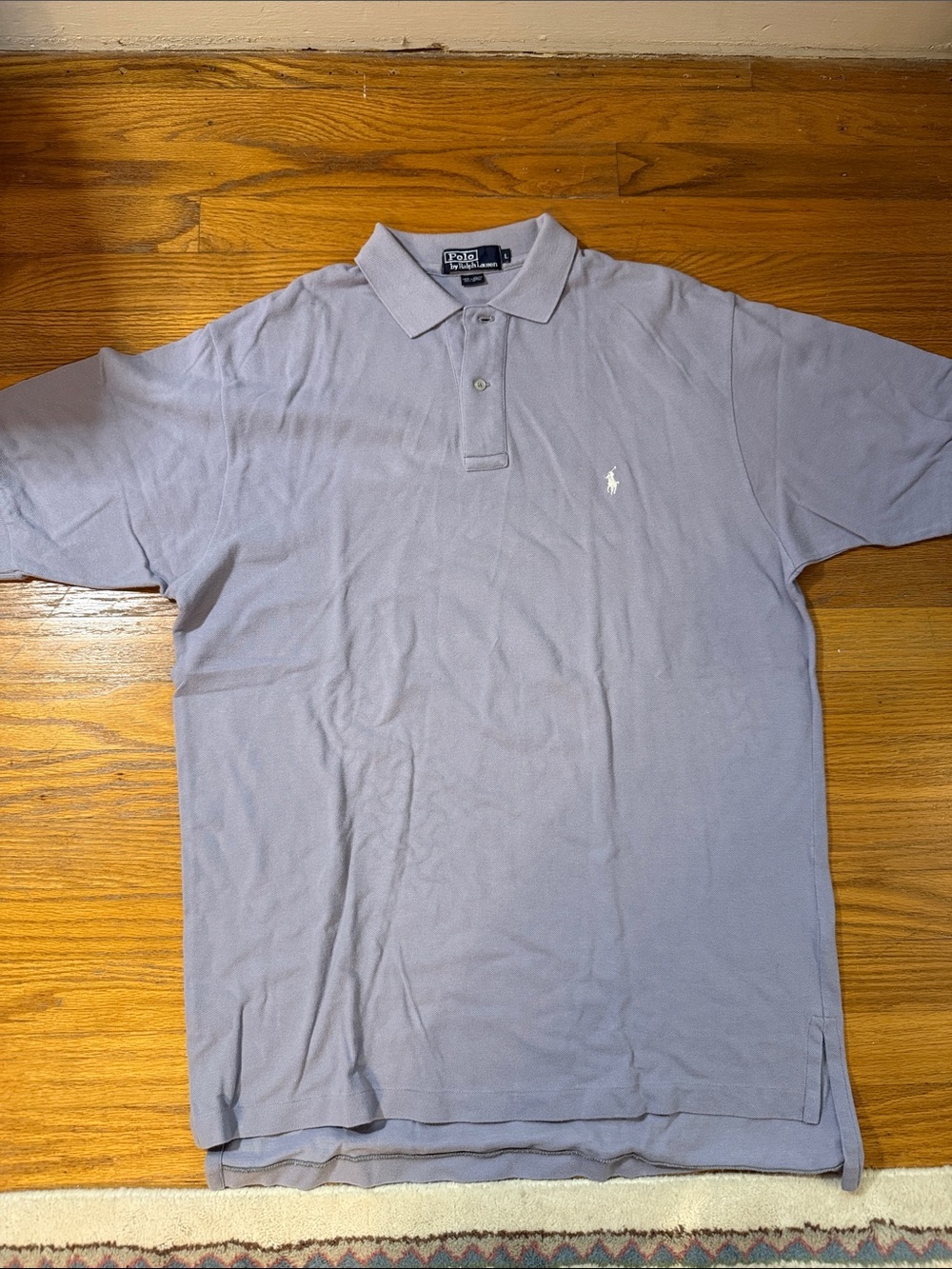 Polo by Ralph Lauren Men's Light Lavender Polo Shirt with Embroidered Pony